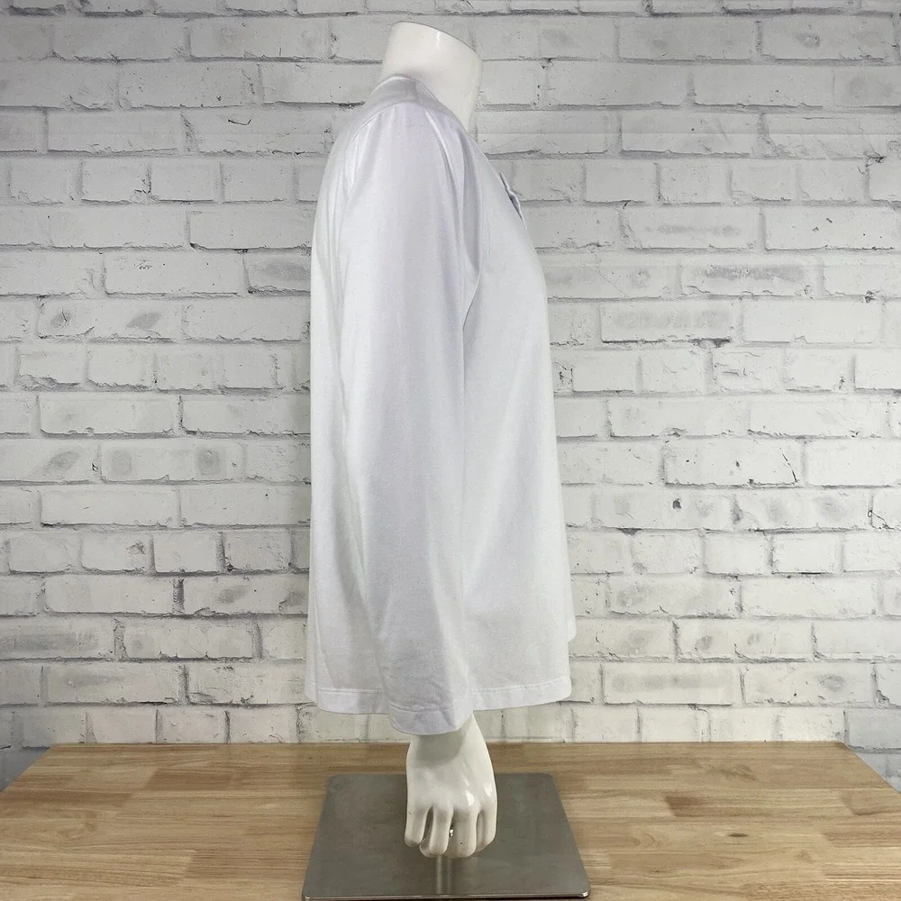 Cuts Shirt Men's XL SLIM Long Sleeve Henley Style White Curve‎ Hem (XXL tag) - Picture 7 of 10
